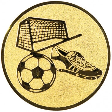 Football (shoes, ball) medal insert gold 25 mm