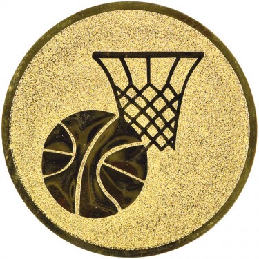 Basketball medal insert gold 25 mm