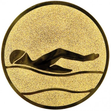Swimming medal insert gold 25 mm