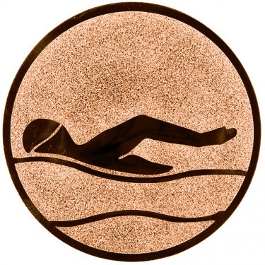 Swimming medal insert bronze 50 mm