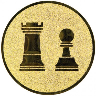 Chess medal insert gold 25 mm