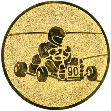 Go kart medal insert gold 25 mm