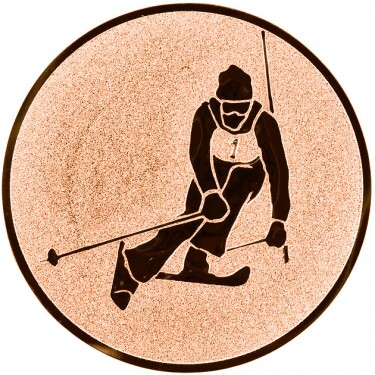 Alpine skiing medal insert bronze 25 mm