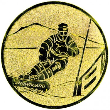 Snowboard medal insert gold 25 mm
