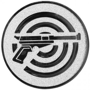 Shooting (gun) medal insert silver 25 mm
