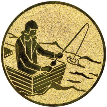 Fishing boat) medal insert gold 50 mm