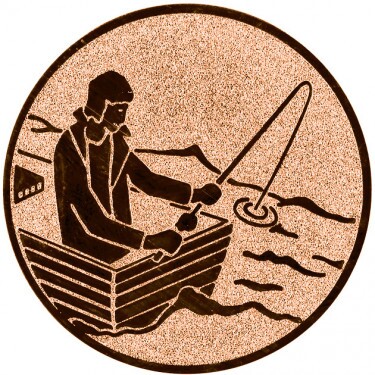 Fishing boat) medal insert bronze 25 mm