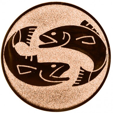Fishing (fish) medal insert bronze 50 mm