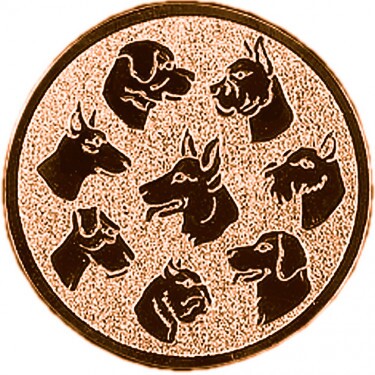 Dog medal insert bronze 25 mm