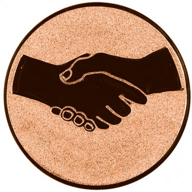 Handshake medal insert bronze 25 mm