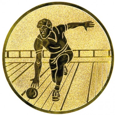 Bowling (men) medal insert gold 25 mm