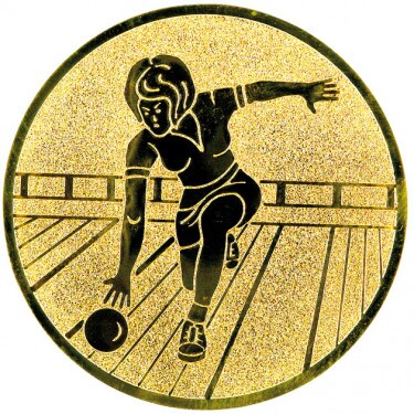 Bowling (Women's) medal insert gold 25 mm