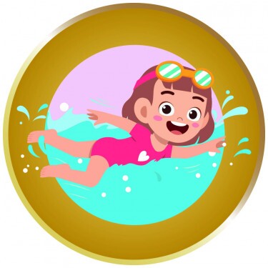 Swimmer girl medal insert