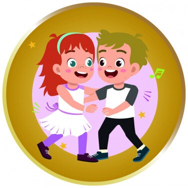 Dancing couple pink medal insert