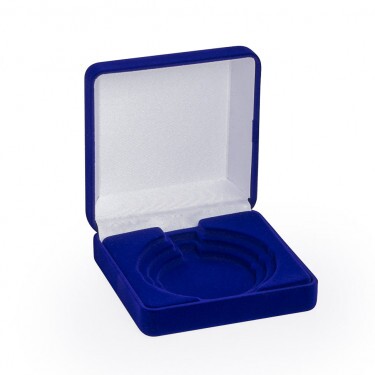 Plush medal box in blue for 50/60/70 mm medals