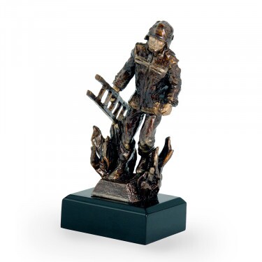 Firefighter (with ladder) resin sculpture