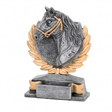 Horse riding (small horse head) resin sculpture
