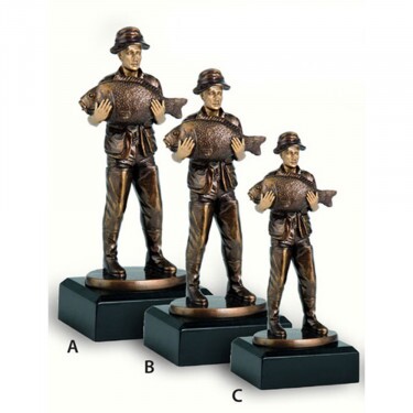 Fisherman (with fish) resin sculpture C