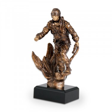 Firefighter resin sculpture