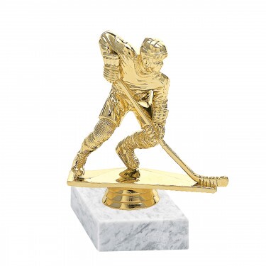 Hockey player golden figure with base