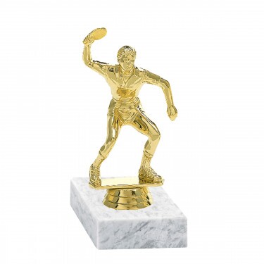 Table tennis player golden figure with base