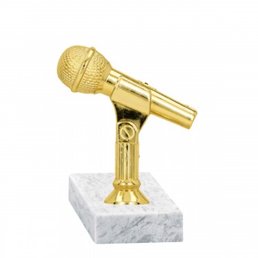 Microphone golden figure with base