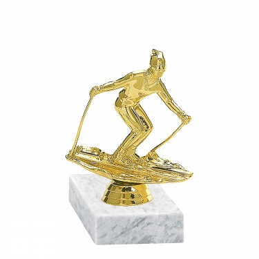 Ski golden figure with base