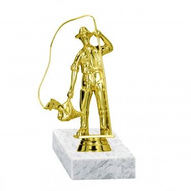 Fisherman golden figure with base