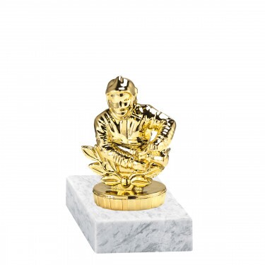 Firefighter golden figure with base