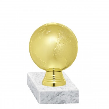Gold globe figure with base