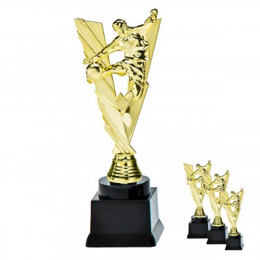 Football on black block base