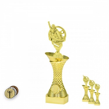 Go-Kart on a gold column stand