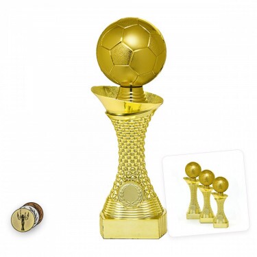 Football Ball on a gold column stand