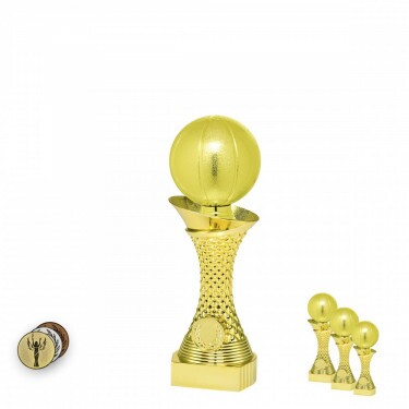 Basketball on a gold column stand