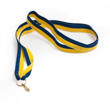 Blue-yellow 10 mm wide medal ribbon