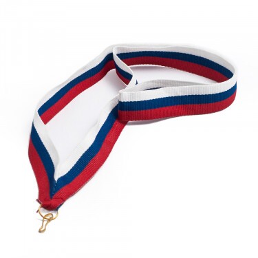 White-blue-red 22 mm wide medal ribbon