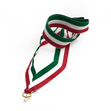 Red-white-green 22 mm wide medal ribbon