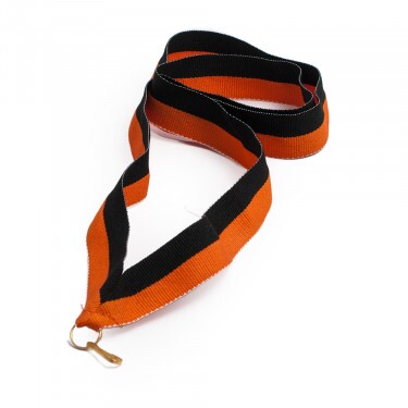 Orange-black 22 mm wide medal ribbon