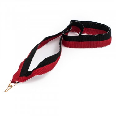 Red-black 22 mm wide medal ribbon