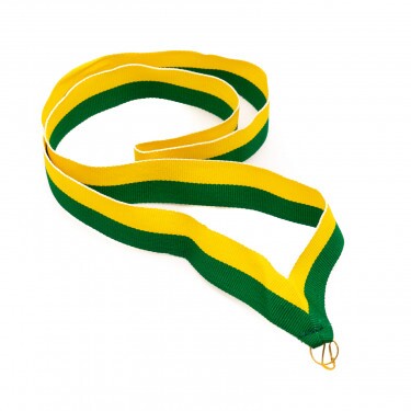 Green-yellow 22 mm wide medal ribbon