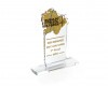 Premium acrylic award with acrylic base, standing (max. size 10x25 cm)