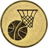 Basketball medal insert gold 25 mm