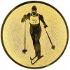 Cross-country skiing medal insert gold 25 mm