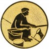 Fishing (angler) medal insert gold 25 mm