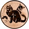 Cat medal insert gold 25 mm