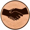 Handshake medal insert gold 50 mm