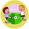 Kids football girl medal insert