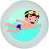 Swimmer boy medal insert