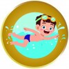 Swimmer boy medal insert