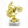 Motocross golden figure with base
